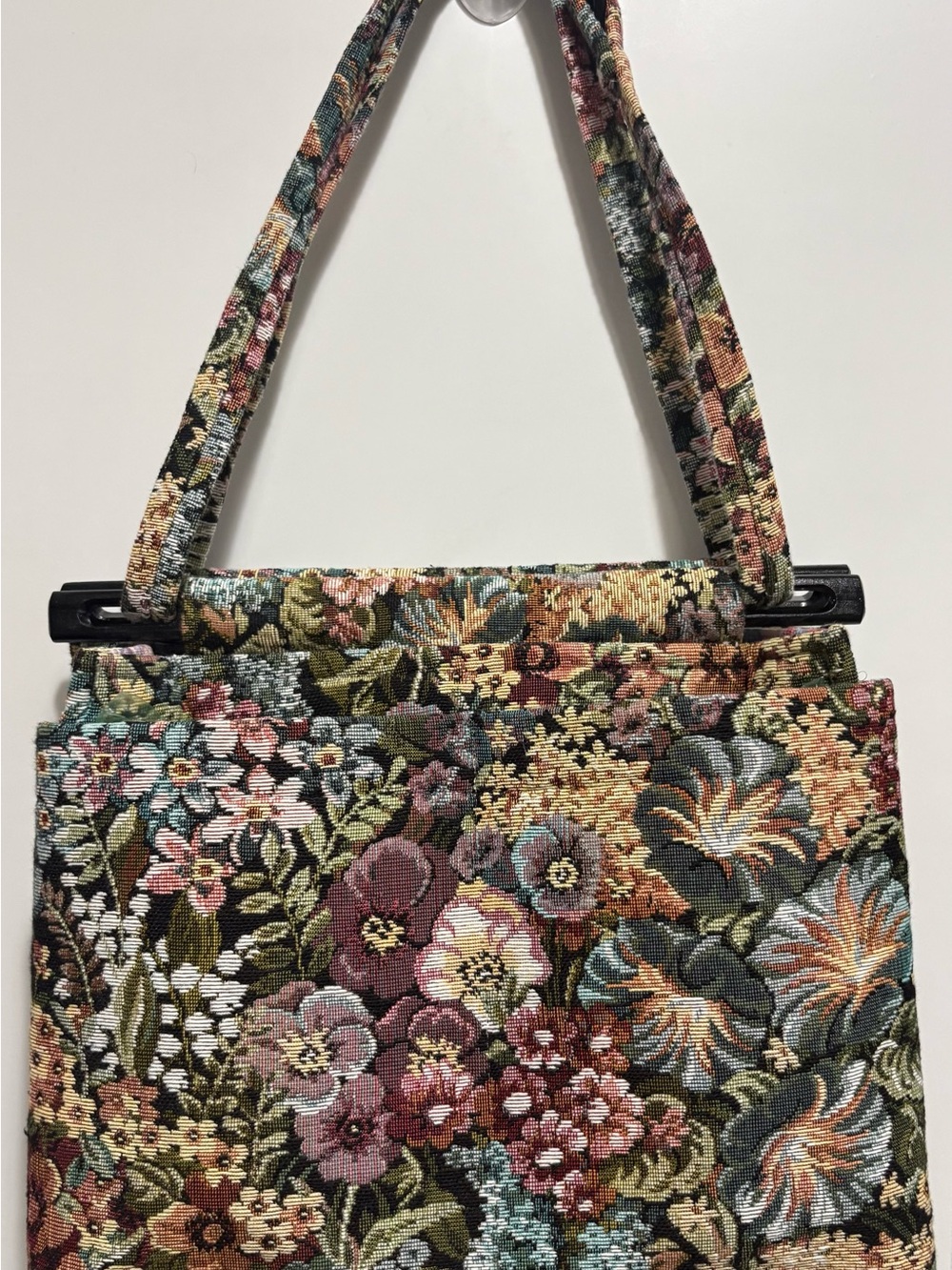 Vintage Toby Weston Floral Tapestry Shoulder Bag in Multicolor